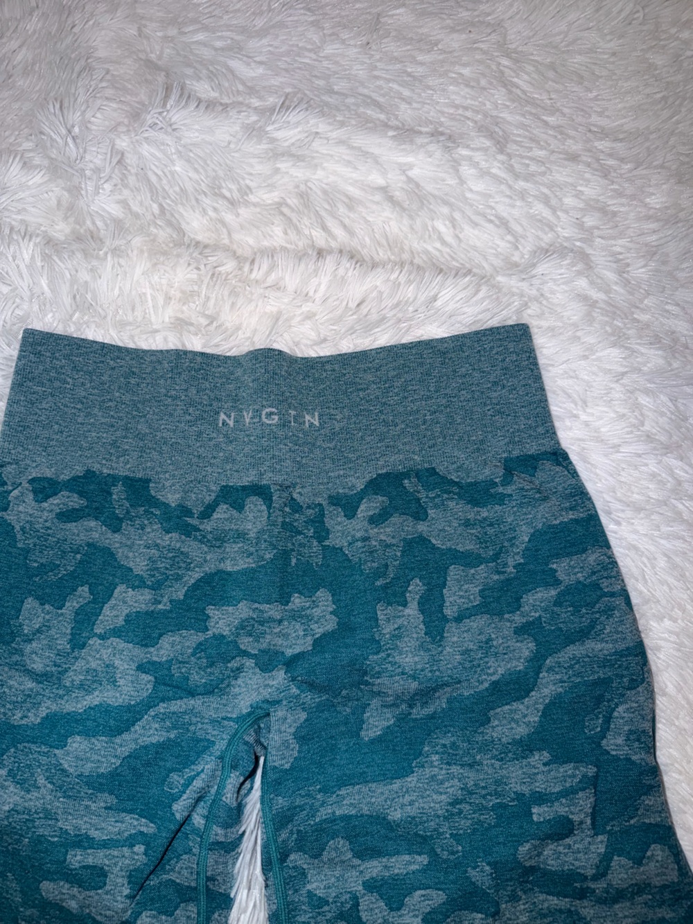 NVGTN Women's Teal Camouflage Seamless Biker Shorts size XL